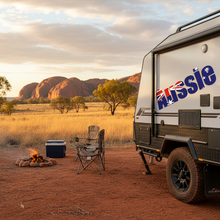 Load image into Gallery viewer, Aussie sticker on caravan or camper