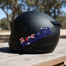 Load image into Gallery viewer, Aussie sticker on motorcycle helmet