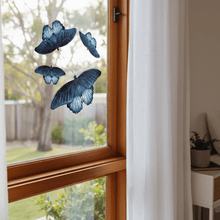 Load image into Gallery viewer, Bedroom window blue butterfly