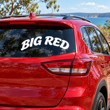 Load image into Gallery viewer, Big Red name on car in curved font-Sticker