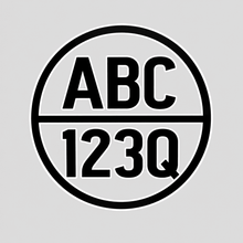 Load image into Gallery viewer, Black round boat registration cut-vinyl design