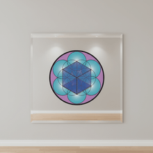 Load image into Gallery viewer, Colourful 3D geometric sticker on mirror