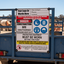 Load image into Gallery viewer, Corflute on work trailer
