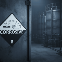 Load image into Gallery viewer, Corrosive Class 8 HAZMAT Sticker Hero Image