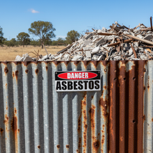 Load image into Gallery viewer, Danger Asbestos on corrugated fence