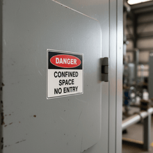 Load image into Gallery viewer, Danger Confined Space - Metal door