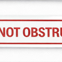 Load image into Gallery viewer, Rectangular sign with 'DO NOT OBSTRUCT' text on a white background