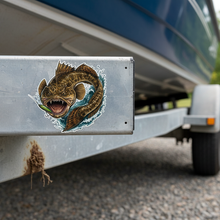 Load image into Gallery viewer, Flathead Fish Sticker on Boat Trailer
