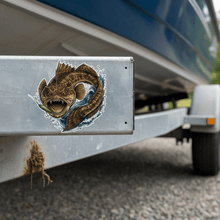 Load image into Gallery viewer, Flathead Fish Sticker on Boat Trailer