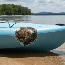 Load image into Gallery viewer, Flathead Fish Sticker on Kayak Hull