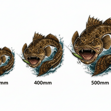 Load image into Gallery viewer, Flathead Fish Sticker Size Comparison
