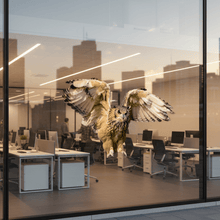Load image into Gallery viewer, Flying Owl on Office Glass