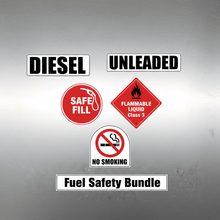 Load image into Gallery viewer, Fuel safety bundle diesel unleaded safe fill flammable no smoking