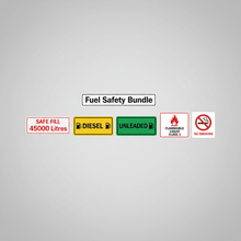 Load image into Gallery viewer, Fuel safety bundle Safe Fill diesel unleaded flammable no smoking