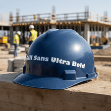 Load image into Gallery viewer, Gill Sans on hard hat