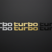 Load image into Gallery viewer, Gold silver black Turbo sticker colour comparison