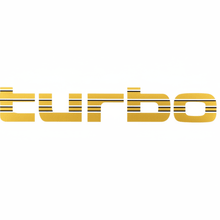 Load image into Gallery viewer, Gold Turbo sticker flat lay white background