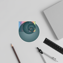 Load image into Gallery viewer, Golden Ratio Fibonacci math sticker STEM flat lay