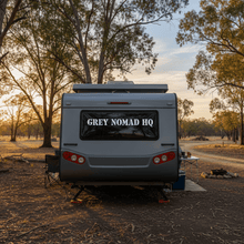 Load image into Gallery viewer, Grey Nomad HQ - pop-top caravan white stencil