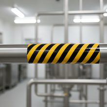 Load image into Gallery viewer, Hazardous marker on stainless steel pipe