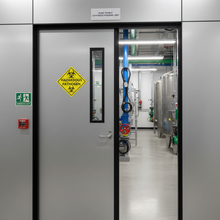 Load image into Gallery viewer, HAZMAT sticker on plant room door