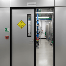 Load image into Gallery viewer, HAZMAT sticker on plant room door