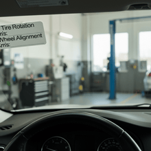 Load image into Gallery viewer, Inside Car Windscreen Tire Rotation & Wheel Alignment Stickers