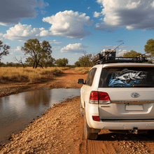 Load image into Gallery viewer, LandCruiser outback barra sticker (barramundi fish decal)