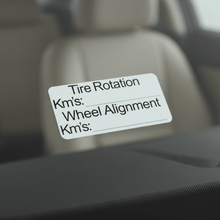 Load image into Gallery viewer, Macro close-up Tire Rotation & Wheel Alignment Stickers
