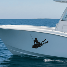 Load image into Gallery viewer, Medium Black Sticker on White Boat