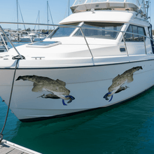 Load image into Gallery viewer, Mirrored Pair of flatty stickers Boat flathead decals