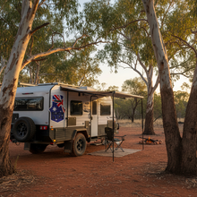 Load image into Gallery viewer, Ned Kelly sticker on trailer or caravan