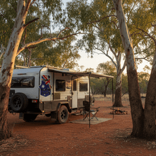 Load image into Gallery viewer, Ned Kelly sticker on trailer or caravan