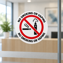Load image into Gallery viewer, No smoking or vaping sticker in a reception area