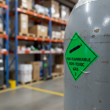 Load image into Gallery viewer, non-flammable non-toxic gas 2 decal On industrial gas cylinder