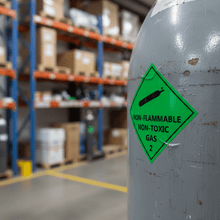 Load image into Gallery viewer, non-flammable non-toxic gas 2 decal On industrial gas cylinder