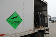 Load image into Gallery viewer, non-flammable non-toxic gas 2 decal On transport vehicle