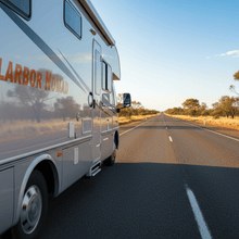 Load image into Gallery viewer, Nullarbor Nomad - silver motorhome orange decal