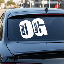 Load image into Gallery viewer, OG Original Gangster sticker on black car rear window