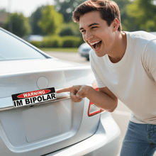Load image into Gallery viewer, Person laughing at bipolar sticker