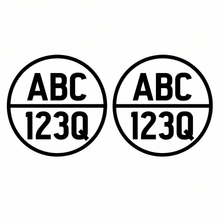 Load image into Gallery viewer, Primary round boat registration sticker pair