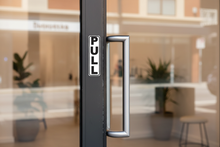 Load image into Gallery viewer, PULL Sign 35x120mm Vertical on Salon