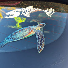 Load image into Gallery viewer, Turtle decal on a car window with a white lobster decal in the background