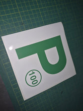 Load image into Gallery viewer, 2x Green P plate 100 vinyl 7yr stickers 150 mm Australian free post Probationary