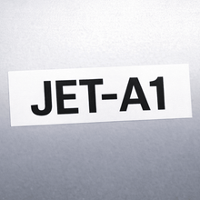 Load image into Gallery viewer, Label with 'JET-A1' text on a metallic surface