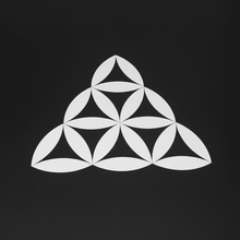 Load image into Gallery viewer, white Sacred geometry triangle Sticker decal on charcoal