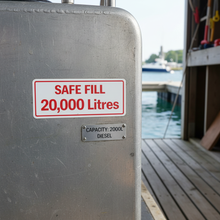 Load image into Gallery viewer, Safe Fill 2000 Litres on boat marine fuel tank