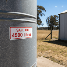 Load image into Gallery viewer, Safe Fill 4500 Litres on large farm fuel storage tank