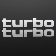 Load image into Gallery viewer, Silver-grey solid turbo stickers on dark panel