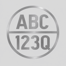 Load image into Gallery viewer, Silver round boat registration cut-vinyl design